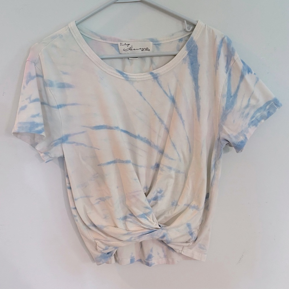 Vintage Havana, Tye Dye, Tie Front Crop Top, Size Small